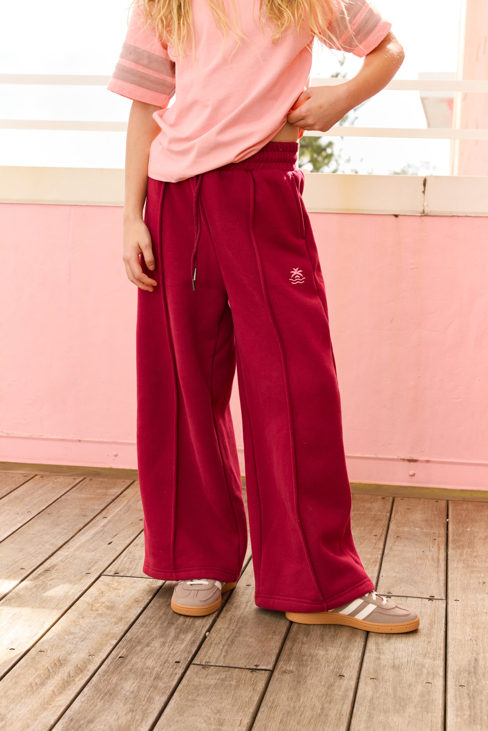 The Bowie Track Pants - Cherry