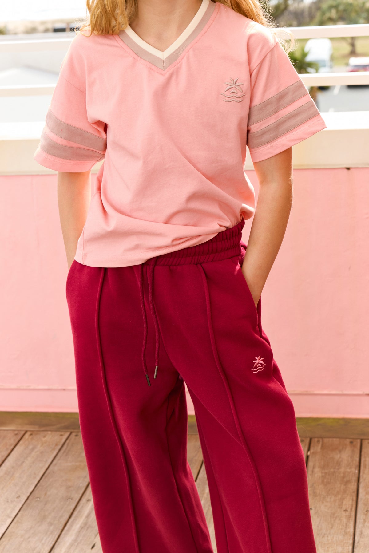 The Bowie Track Pants - Cherry