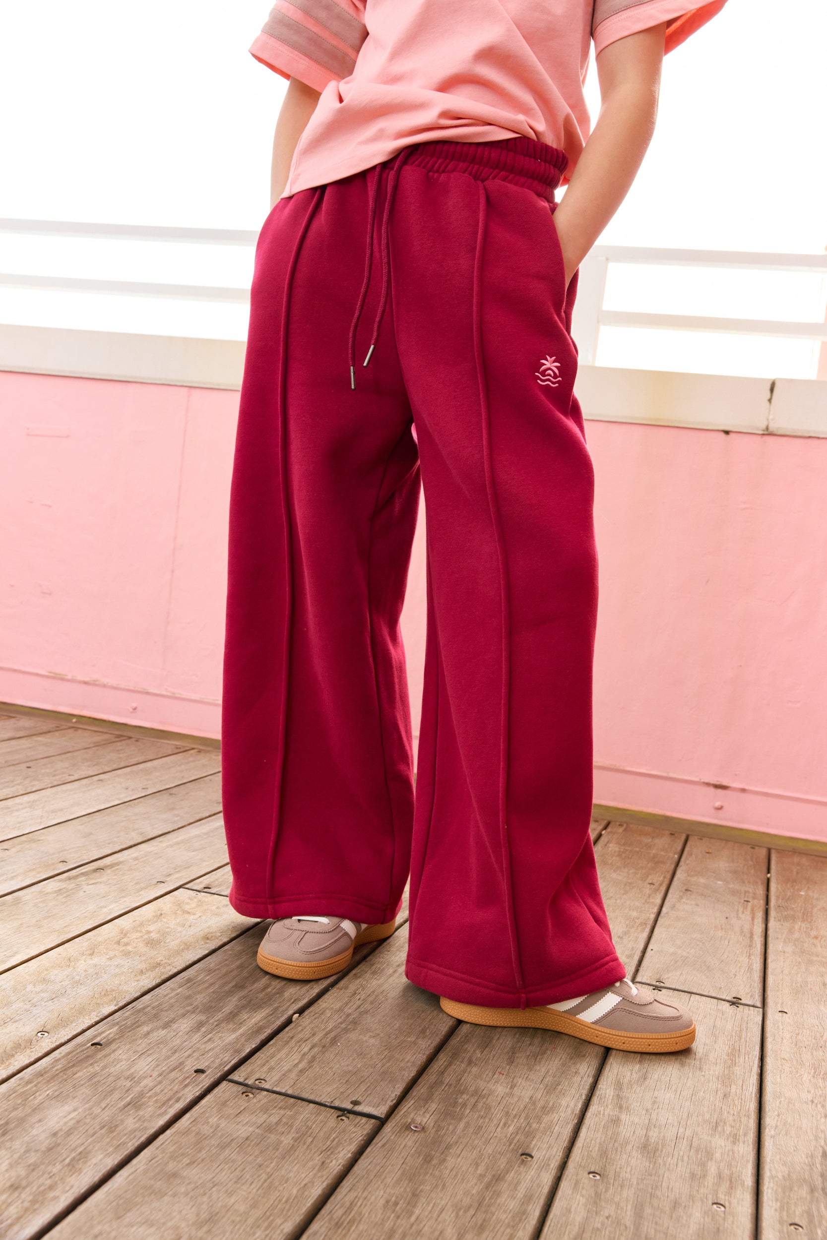 The Bowie Track Pants - Cherry